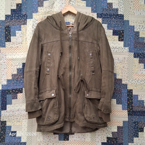 Free People Jackets & Blazers - We The Free People Hooded Military Hooded Cargo Jacket Olive Green Boho Gorpcore